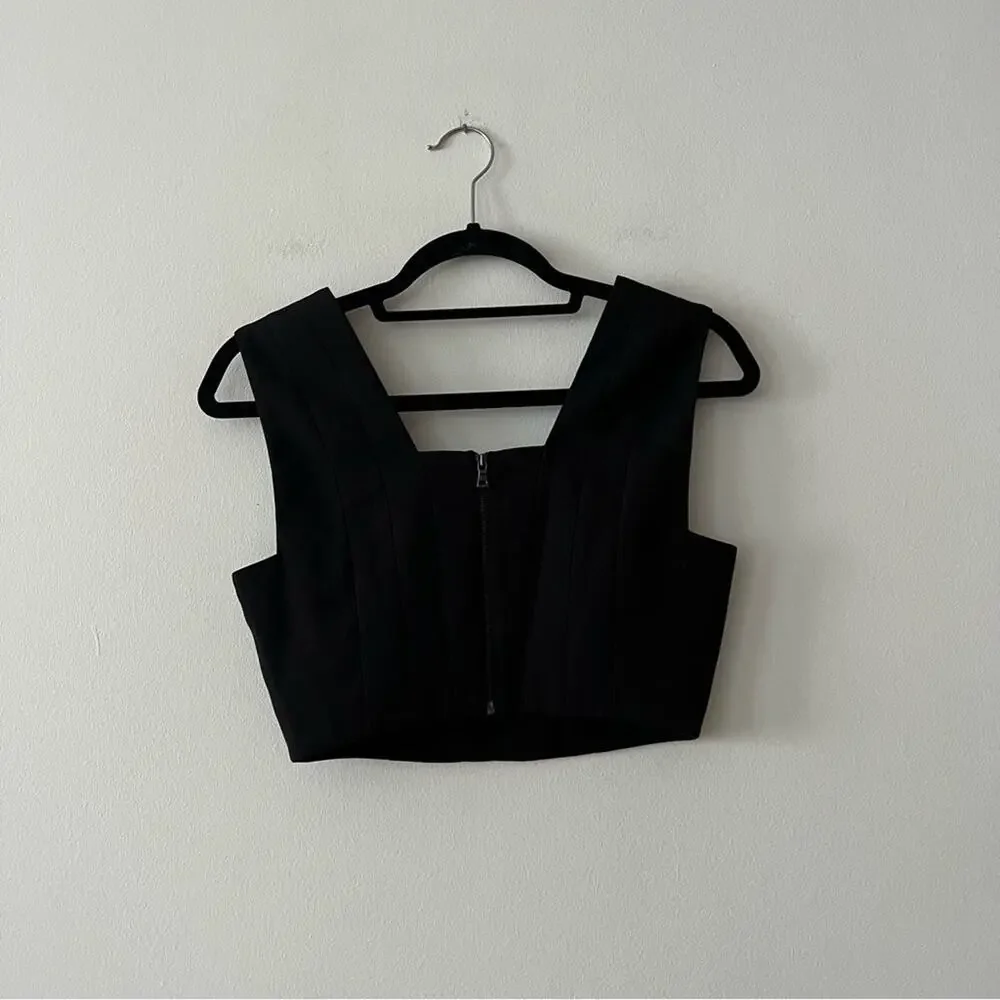 BCBGMaxAzria Rina Black Crop Top